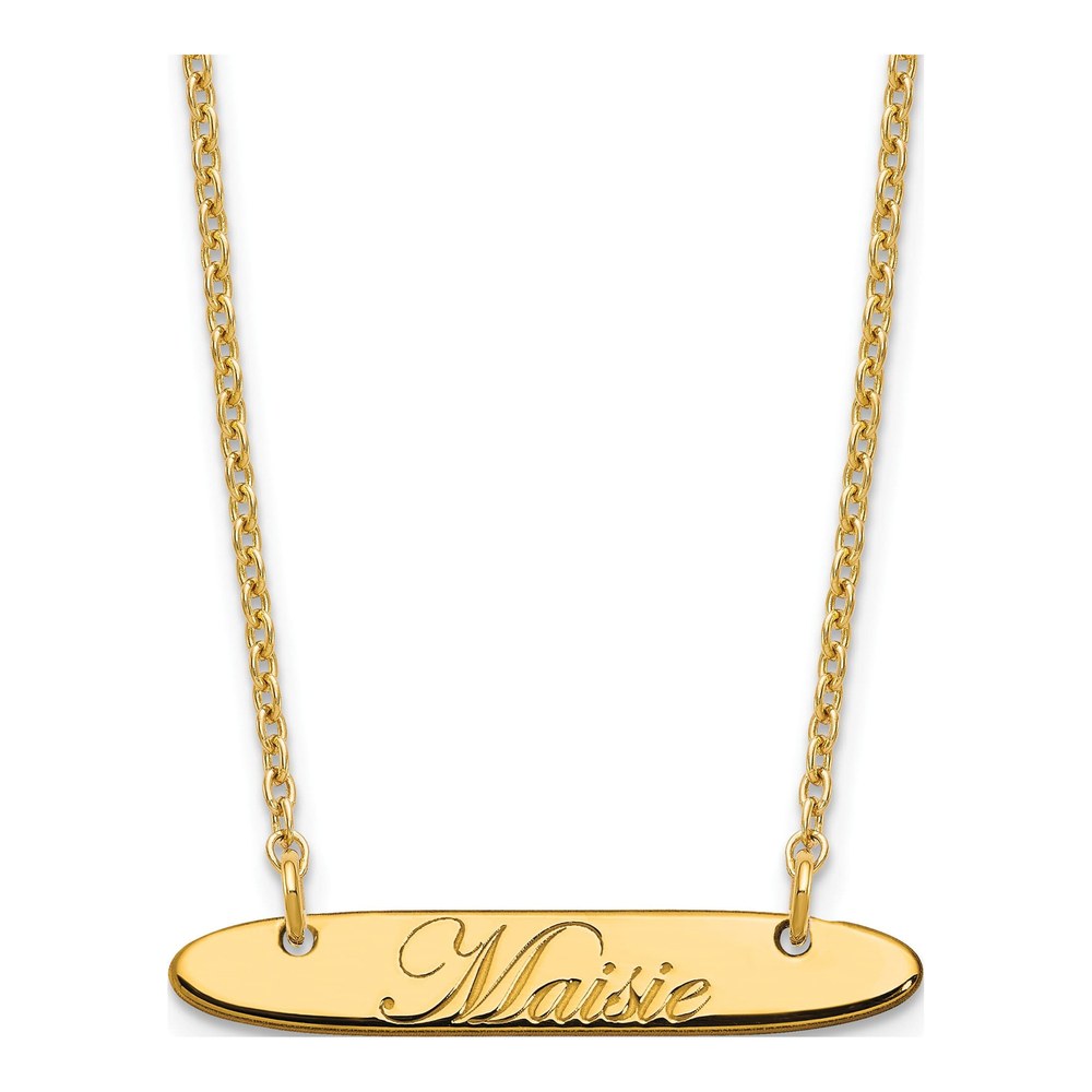 Gold-Plated Sterling Silver Personalized Bar Name Necklace