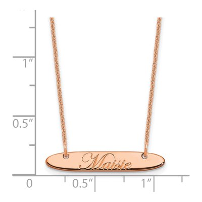 14K Rose Gold Personalized Bar Necklace – view 2