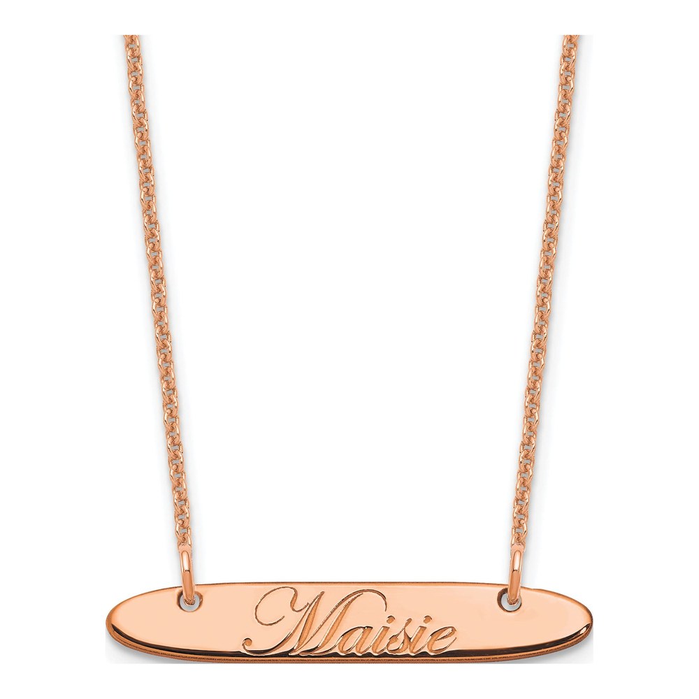 14K Rose Gold Personalized Bar Necklace