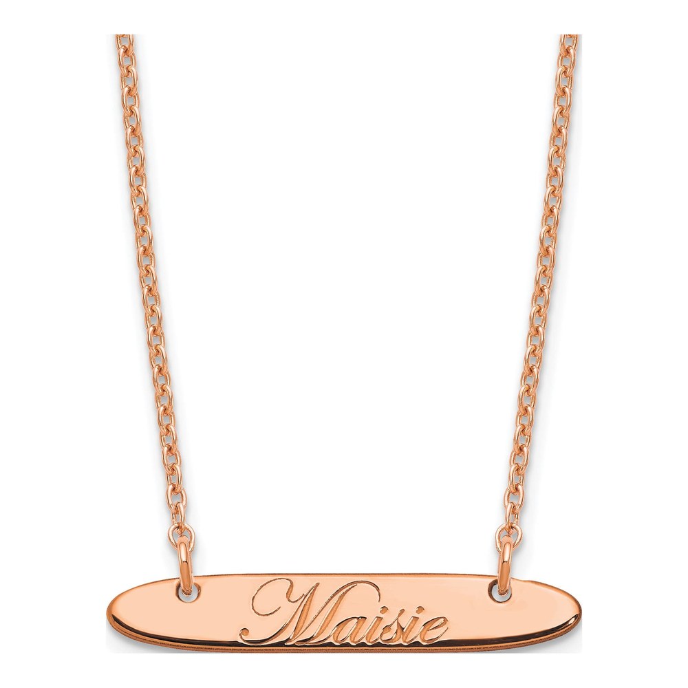 Rose Gold-Plated Sterling Silver Personalized Bar Name Necklace