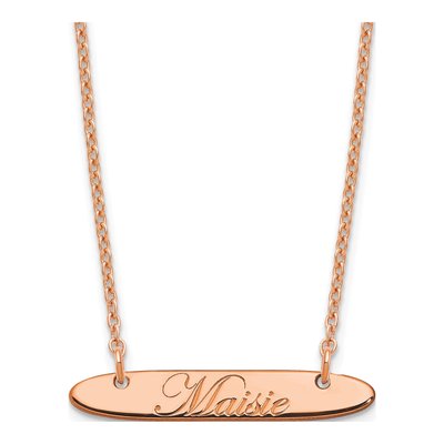 Rose Gold-Plated Sterling Silver Personalized Bar Name Necklace