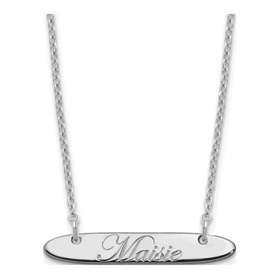 Sterling Silver Personalized Bar Necklace