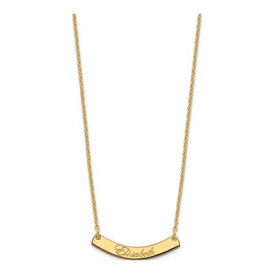 Gold-Plated Sterling Silver Personalized Curved Bar Name Necklace – view 2