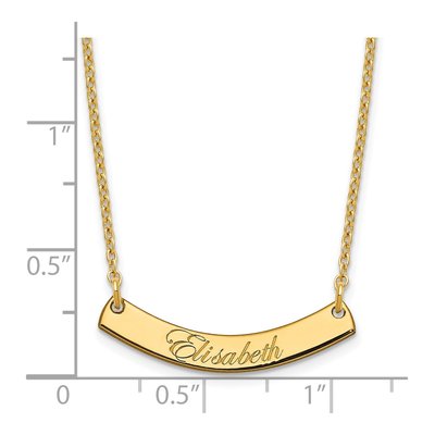 Gold-Plated Sterling Silver Personalized Curved Bar Name Necklace – view 3
