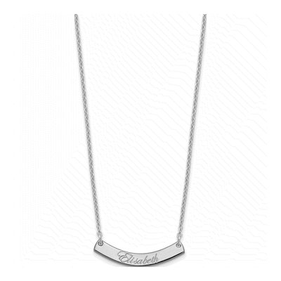 Sterling Silver Personalized Curved Bar Necklace – view 2
