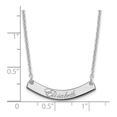 Sterling Silver Personalized Curved Bar Necklace – view 3