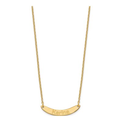 Gold-Plated Sterling Silver Personalized Curved Bar Necklace – view 2