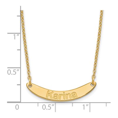 Gold-Plated Sterling Silver Personalized Curved Bar Necklace – view 3