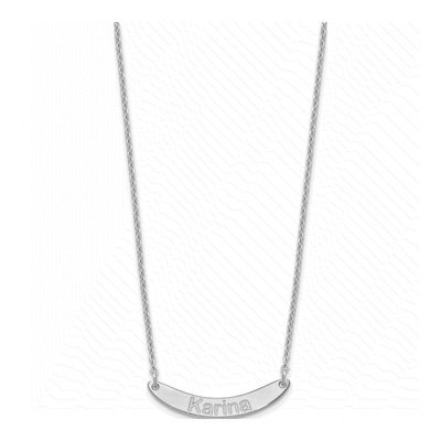 Sterling Silver Personalized Curved Bar Necklace – view 2