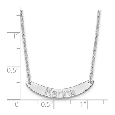 Sterling Silver Personalized Curved Bar Necklace – view 3