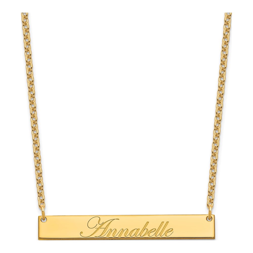 Gold-Plated Sterling Silver Personalized Bar Necklace