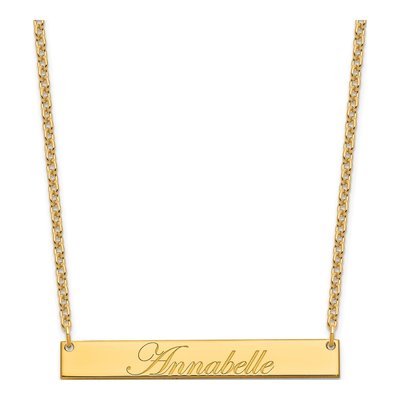 Gold-Plated Sterling Silver Personalized Bar Necklace