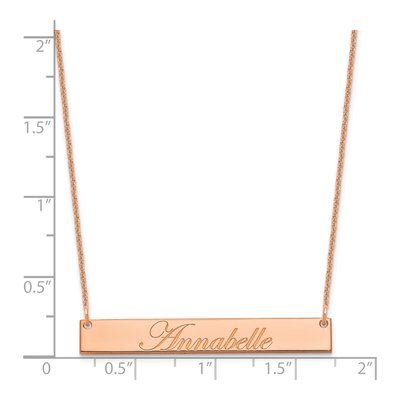 14K Rose Gold Personalized Bar Necklace – view 2
