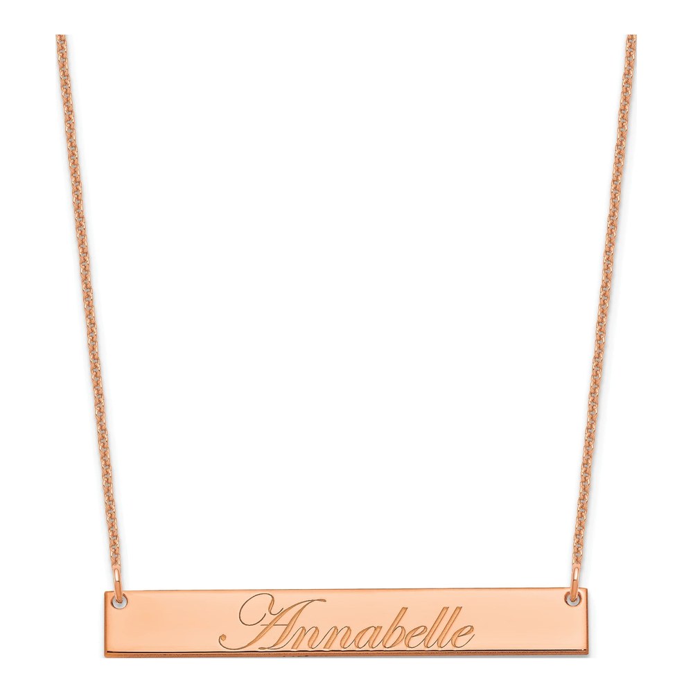 14K Rose Gold Personalized Bar Necklace