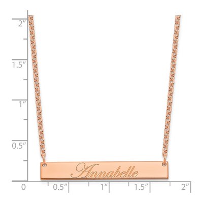 Rose Gold-Plated Sterling Silver Personalized Bar Necklace – view 2