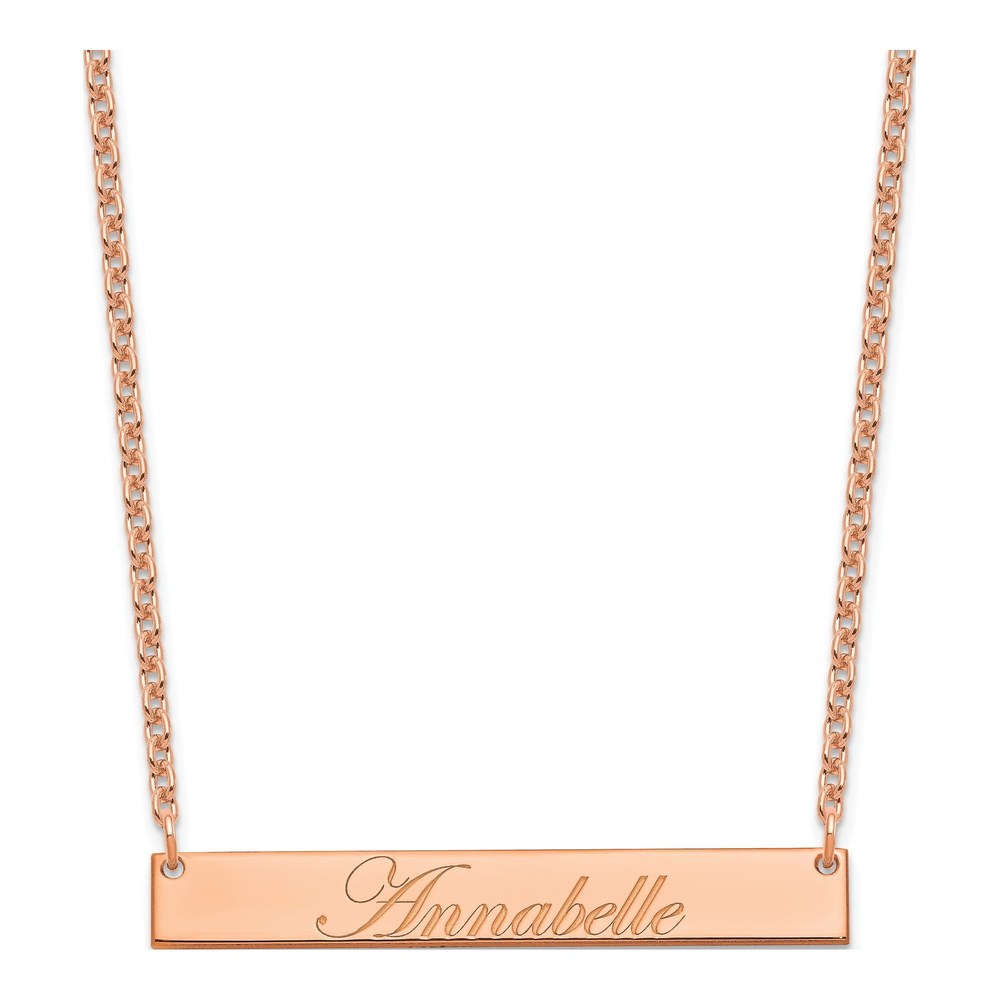 Rose Gold-Plated Sterling Silver Personalized Bar Necklace