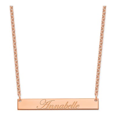 Rose Gold-Plated Sterling Silver Personalized Bar Necklace