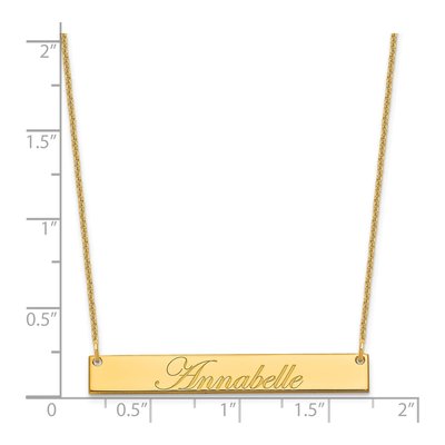 14K Yellow Gold Personalized Script Bar Necklace – view 3