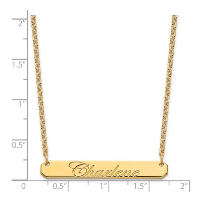 Gold-Plated Sterling Silver Personalized Script Bar Necklace – view 3