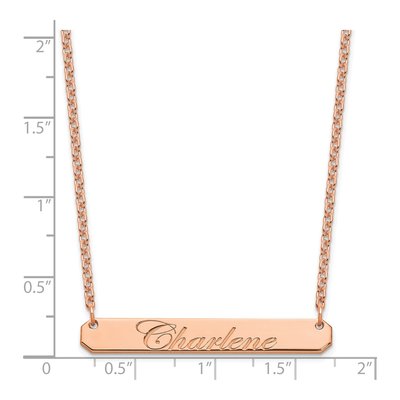 Rose Gold-Plated Sterling Silver Personalized Bar Name Necklace – view 2