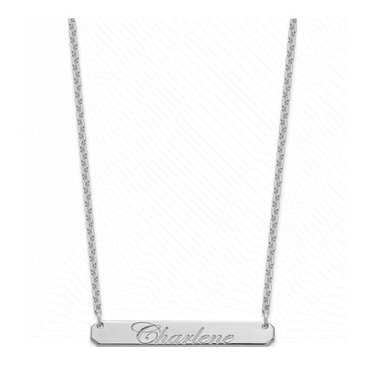 Sterling Silver Personalized Bar Necklace – view 2