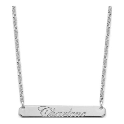 Sterling Silver Personalized Bar Necklace