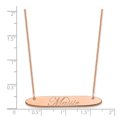 14K Rose Gold Personalized Bar Necklace – view 3