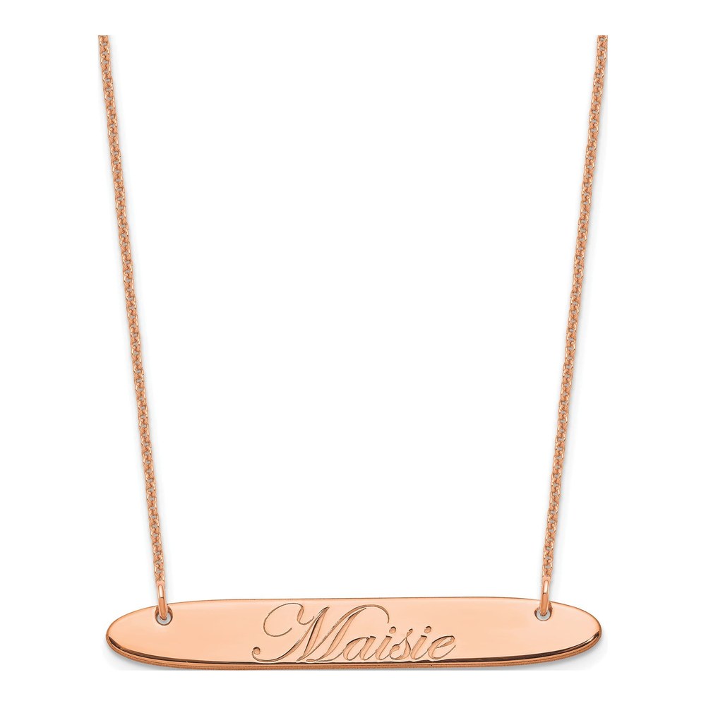 14K Rose Gold Personalized Bar Necklace