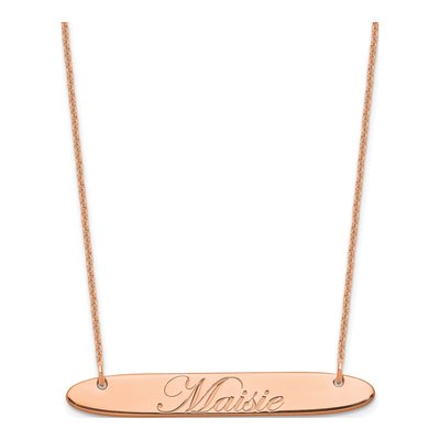 14K Rose Gold Personalized Bar Necklace