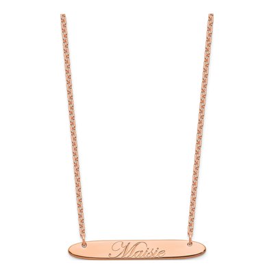 Rose Gold-Plated Sterling Silver Personalized Bar Name Necklace – view 2