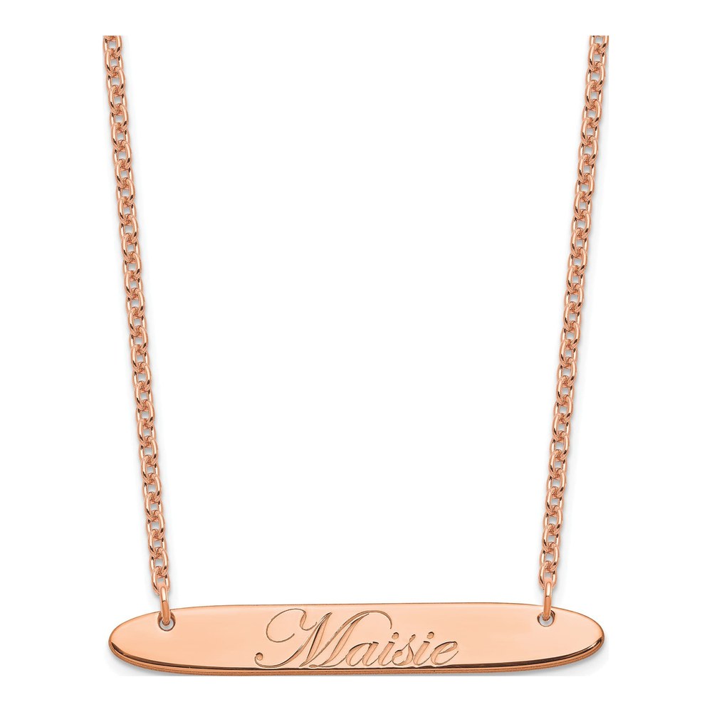 Rose Gold-Plated Sterling Silver Personalized Bar Name Necklace