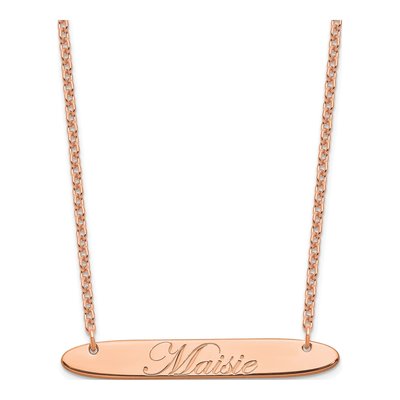 Rose Gold-Plated Sterling Silver Personalized Bar Name Necklace