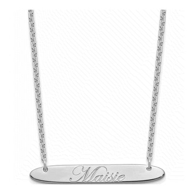 Sterling Silver Personalized Bar Necklace