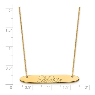 14K Yellow Gold Personalized Bar Necklace – view 3