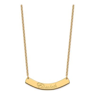 Gold-Plated Sterling Silver Personalized Script Bar Necklace – view 2