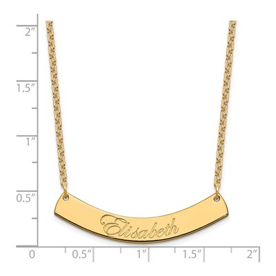 Gold-Plated Sterling Silver Personalized Script Bar Necklace – view 3