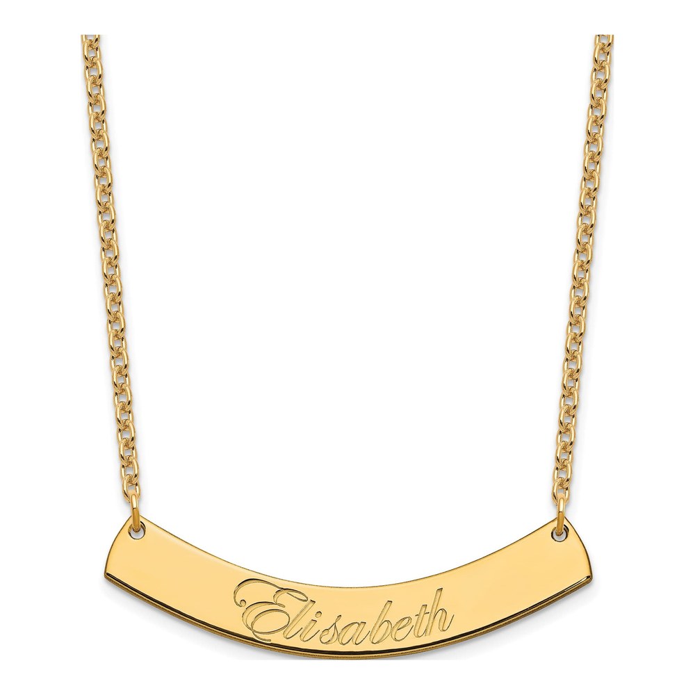 Gold-Plated Sterling Silver Personalized Script Bar Necklace