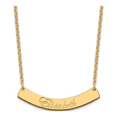 Gold-Plated Sterling Silver Personalized Script Bar Necklace
