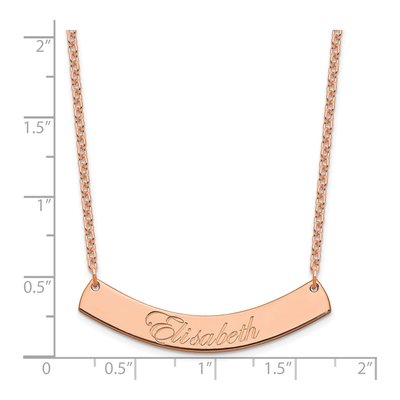 Rose Gold-Plated Sterling Silver Personalized Curved Bar Name Necklace – view 3