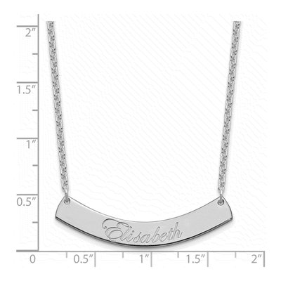 Sterling Silver Personalized Curved Bar Necklace – view 3