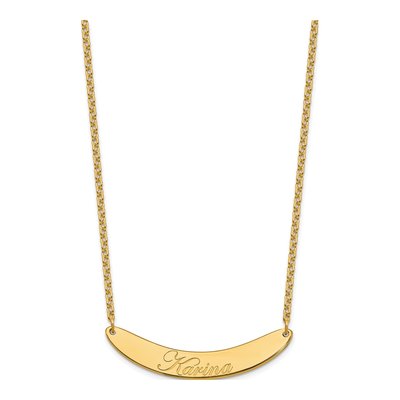 Gold-Plated Sterling Silver Personalized Script Bar Necklace – view 2