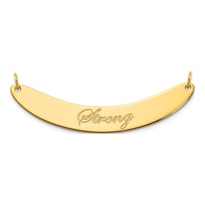 Gold-Plated Sterling Silver Personalized Script Bar Necklace