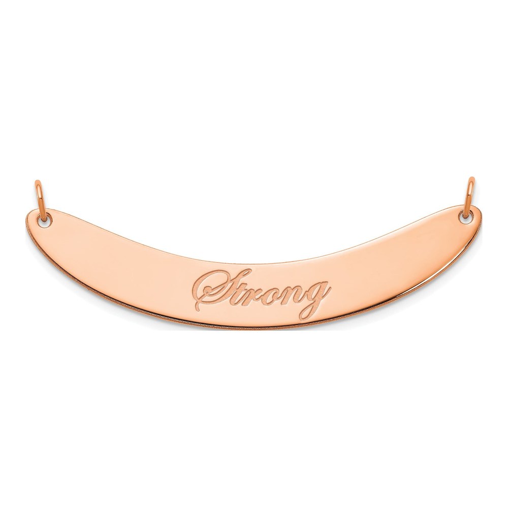 14K Rose Gold Personalized Curved Bar Necklace