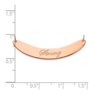 Rose Gold-Plated Sterling Silver Medium Curved Edwardian Script Bar Necklace – view 2