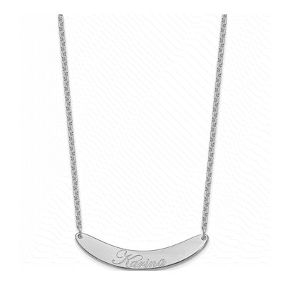 Sterling Silver Personalized Curved Bar Necklace – view 2