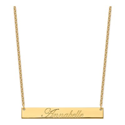 Gold-Plated Sterling Silver Personalized Bar Name Necklace – view 2