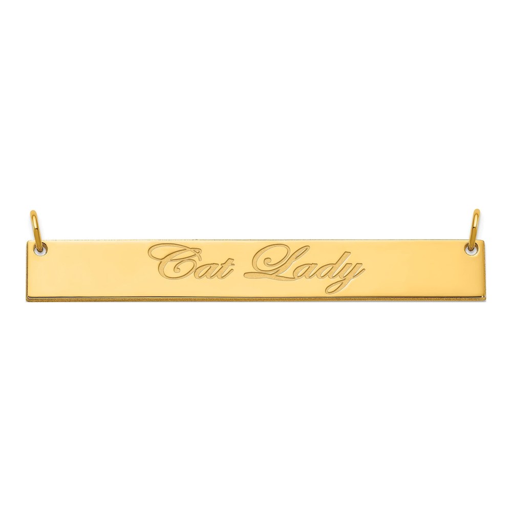 Personalized Gold-Plated Bar Name Necklace, 18 In