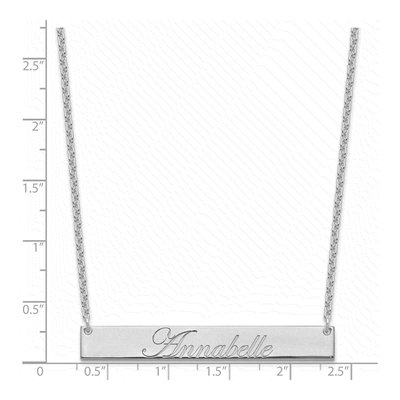Sterling Silver Personalized Script Bar Necklace – view 3