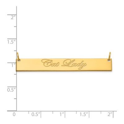 14K Yellow Gold Personalized Script Bar Necklace – view 3