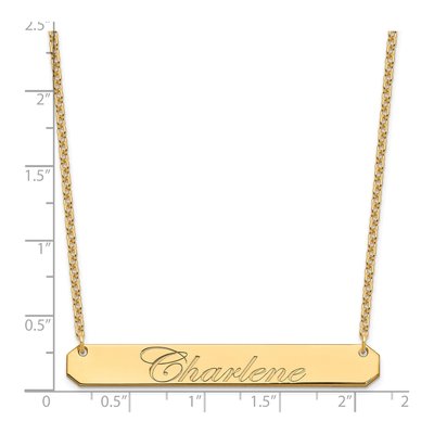 Gold-Plated Sterling Silver Personalized Large Bar Name Necklace – view 3